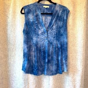 C/B Blue Tie-Dye Sleeveless Blouse - Size Medium